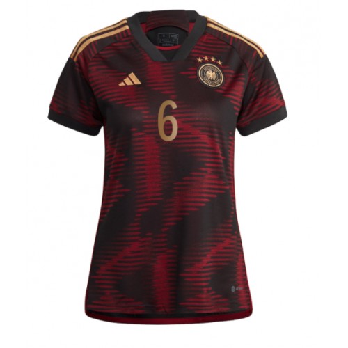 Tyskland Joshua Kimmich #6 Bortedrakt Kvinner VM 2022 Kortermet Tyskland Joshua Kimmich #6 Bortedrakt Kvinner VM 2022 Kortermet